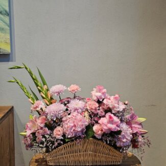 Pink Hydrangea & Lily Basket